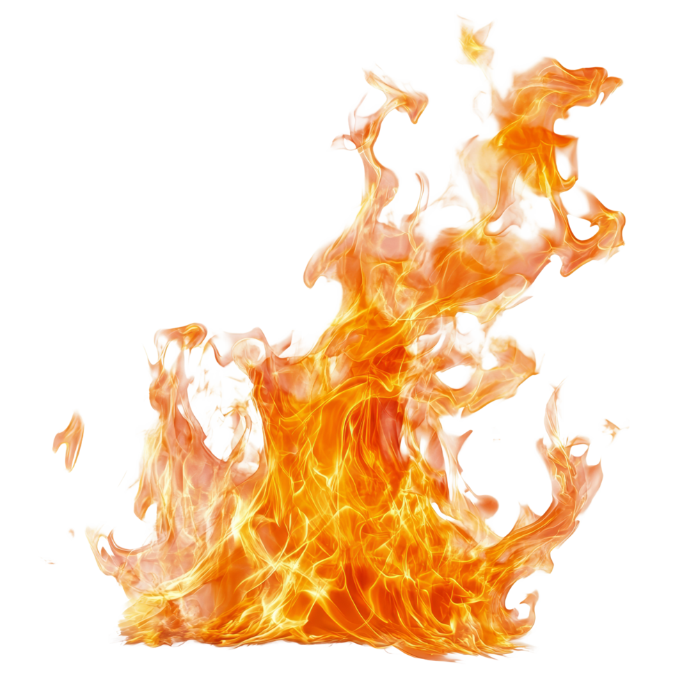 Isolated fire flames on a transparent background ideal for creative projects and visual elements, fire and flames isolated on transparent background png