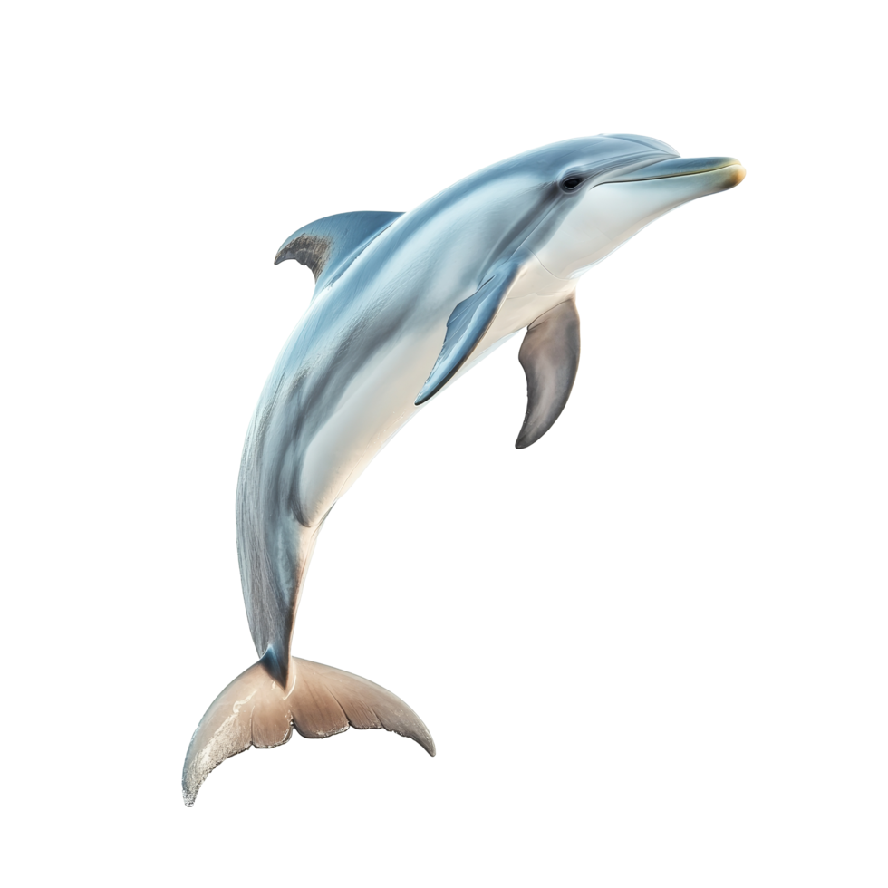 Dolphin swimming gracefully in an isolated space with a clean transparent background highlighting its natural beauty, dolphin isolated on transparent background png