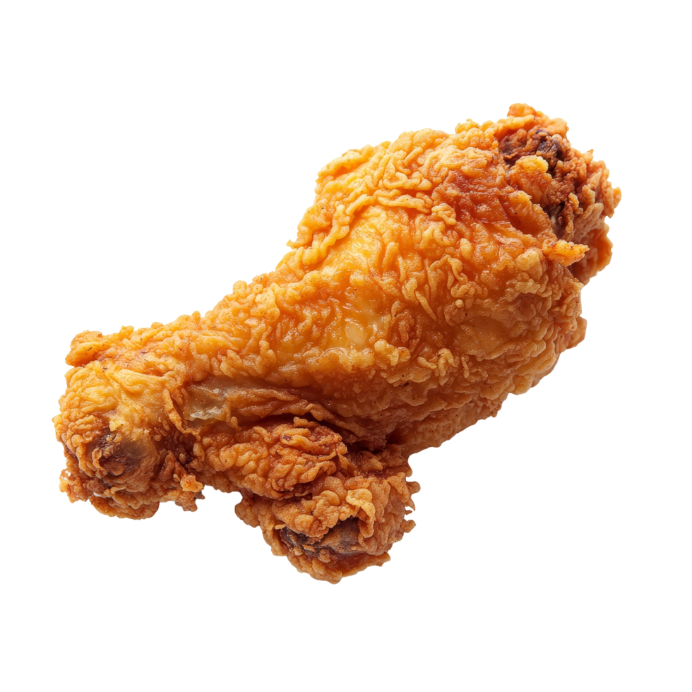 Crispy fried chicken piece isolated against a clean transparent background for delicious culinary presentations, Fried chicken isolated on transparent background png