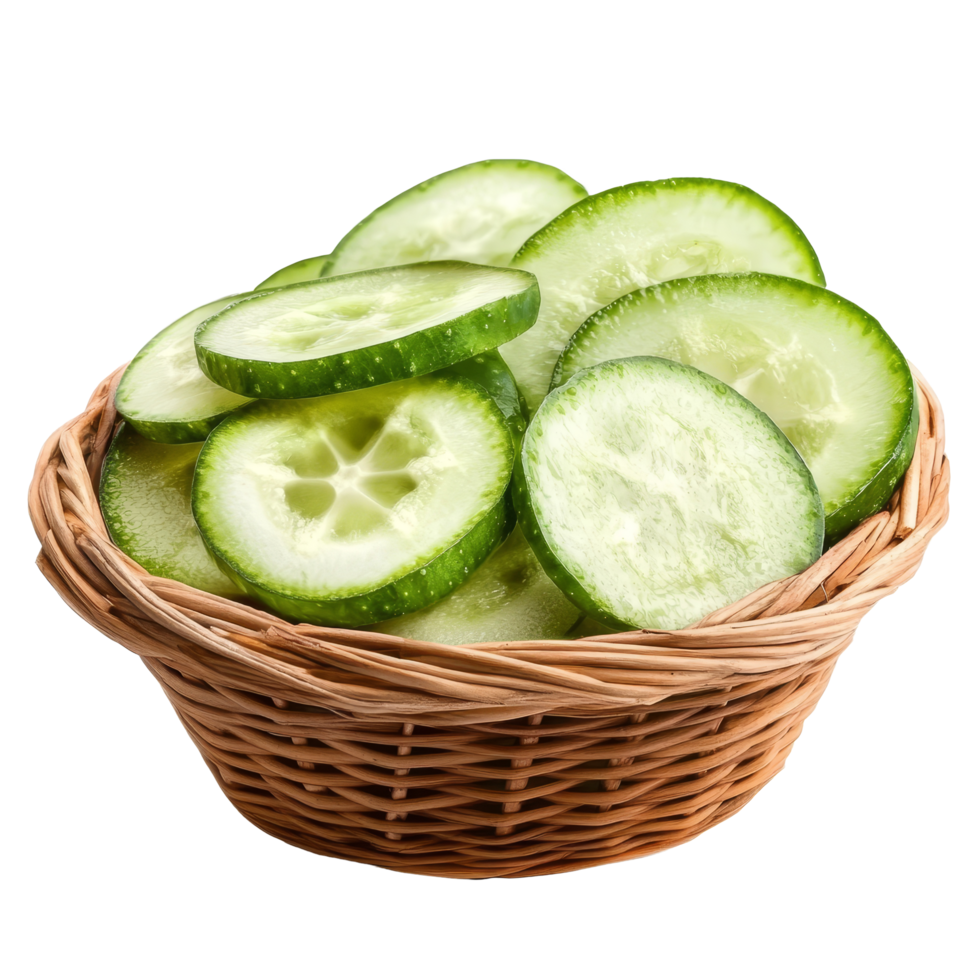 Freshly sliced culantro in a woven basket on a transparent background ready for cooking or garnishing dishes, Fresh culantro slice in basket isolated on transparent background png