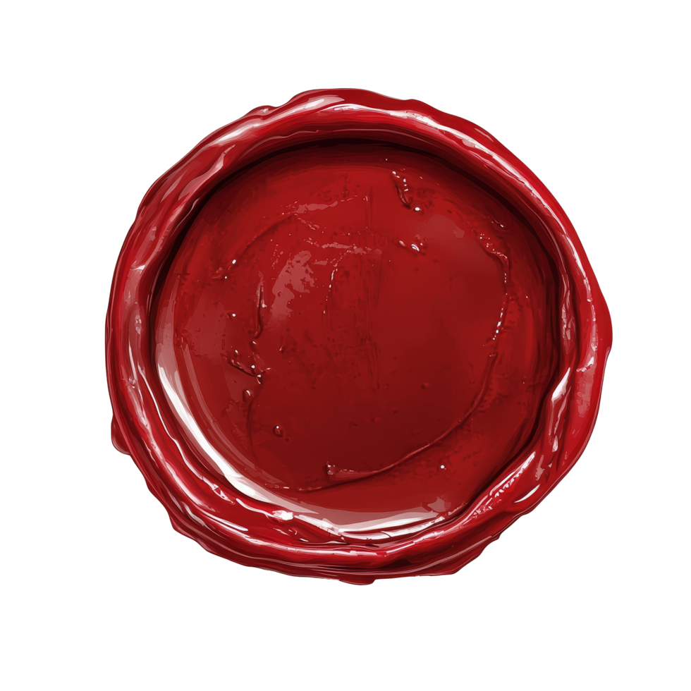 Elegant round red wax seal ready for use, perfect for adding a classic touch to letters and documents, Round shape wax seal Stock Illustration png