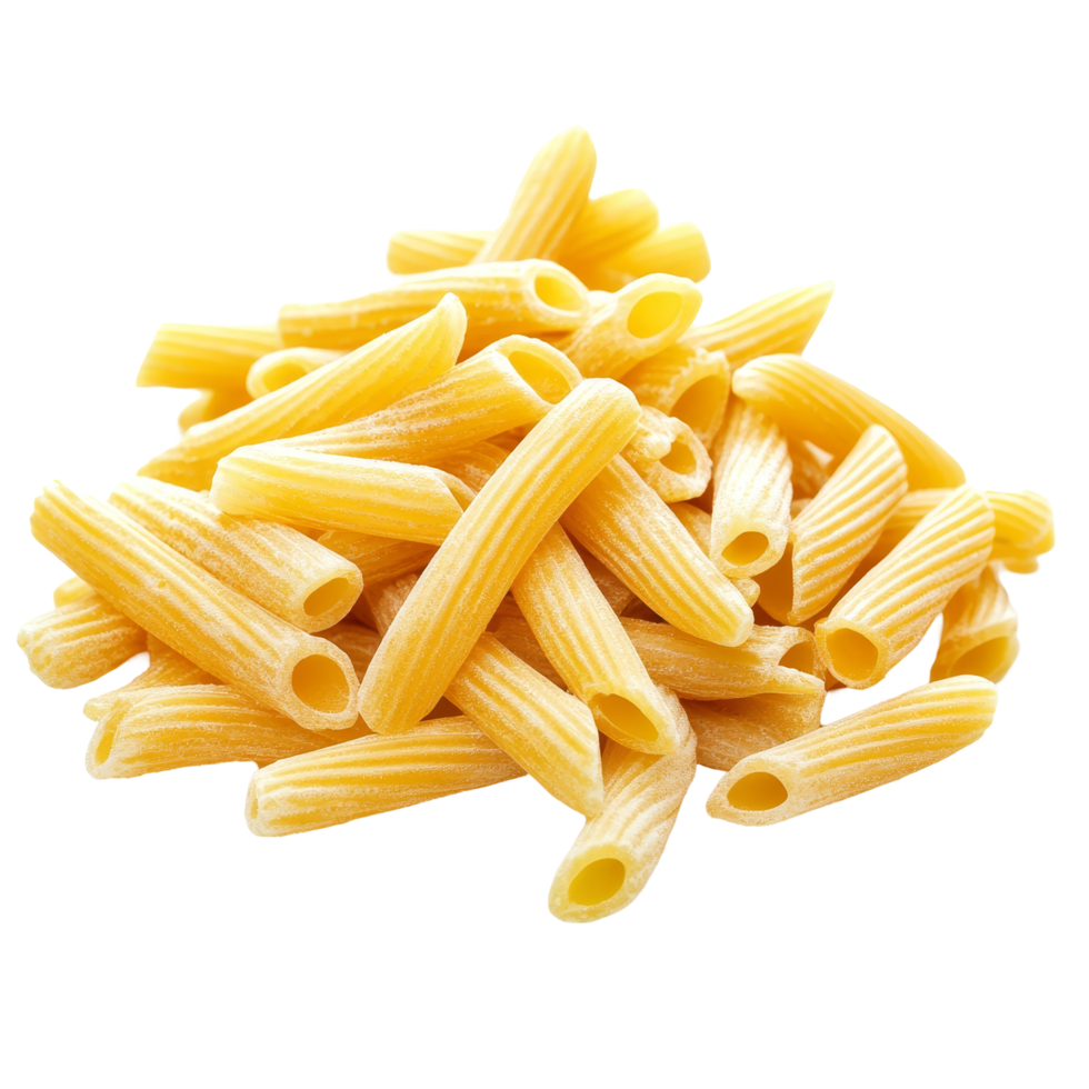 Delicious macaroni pasta isolated on a transparent background for culinary use and recipe inspiration in meal preparation, Macaroni isolated on transparent background png