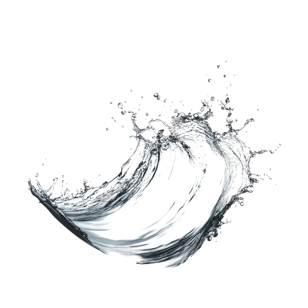 Dynamic liquid wave splash in motion captured on a pristine transparent background, liquid wave splash flow in motion isolated on transparent background png