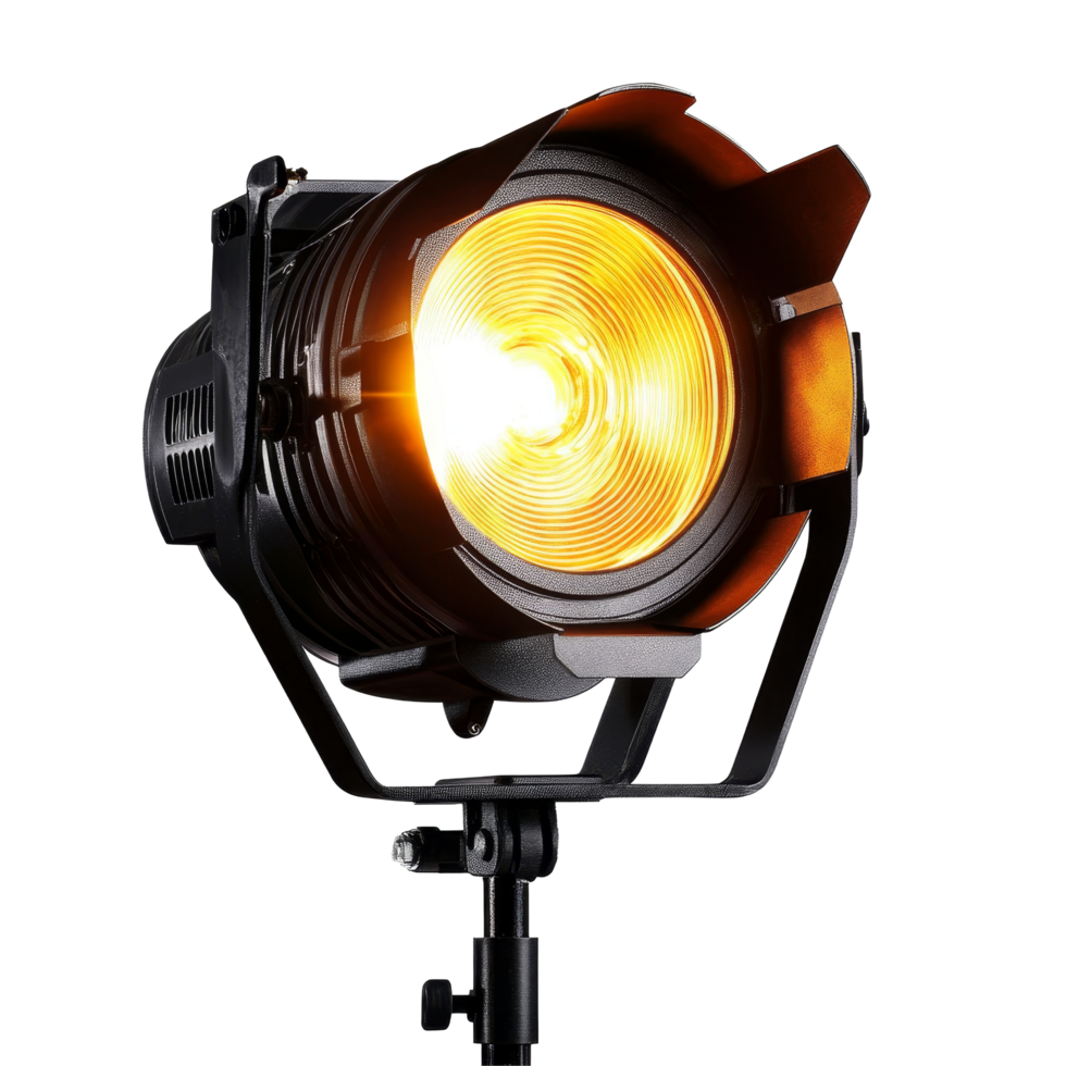 Bright stage light illuminating a performance area against a transparent background for theatrical productions, Stage light isolated on a transparent background png