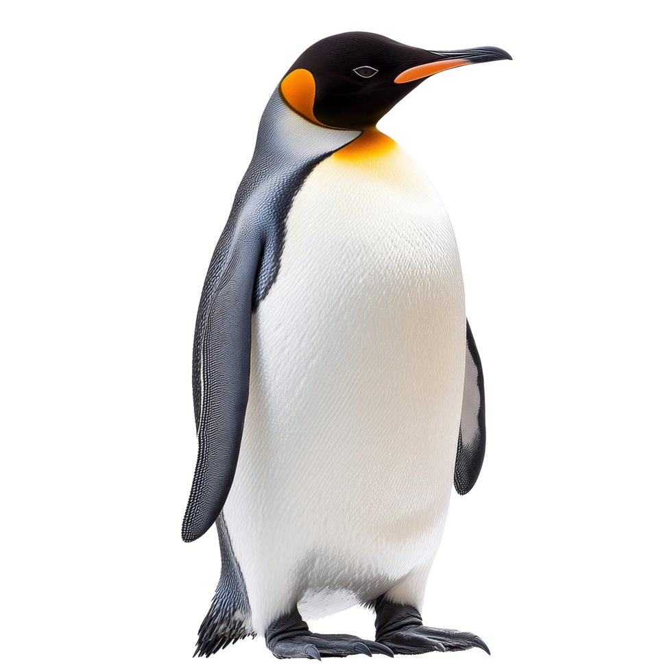 A solitary penguin standing gracefully against a transparent background in a clean, minimalist setting, a penguin isolated on transparent background png