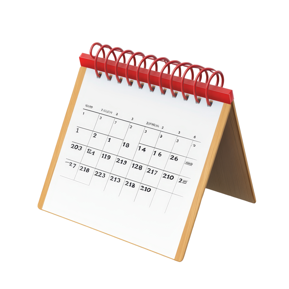 A desk calendar displaying the month of September 2023 isolated on a transparent background for easy viewing and planning, table calendar 2025 september isolated on transparent background png