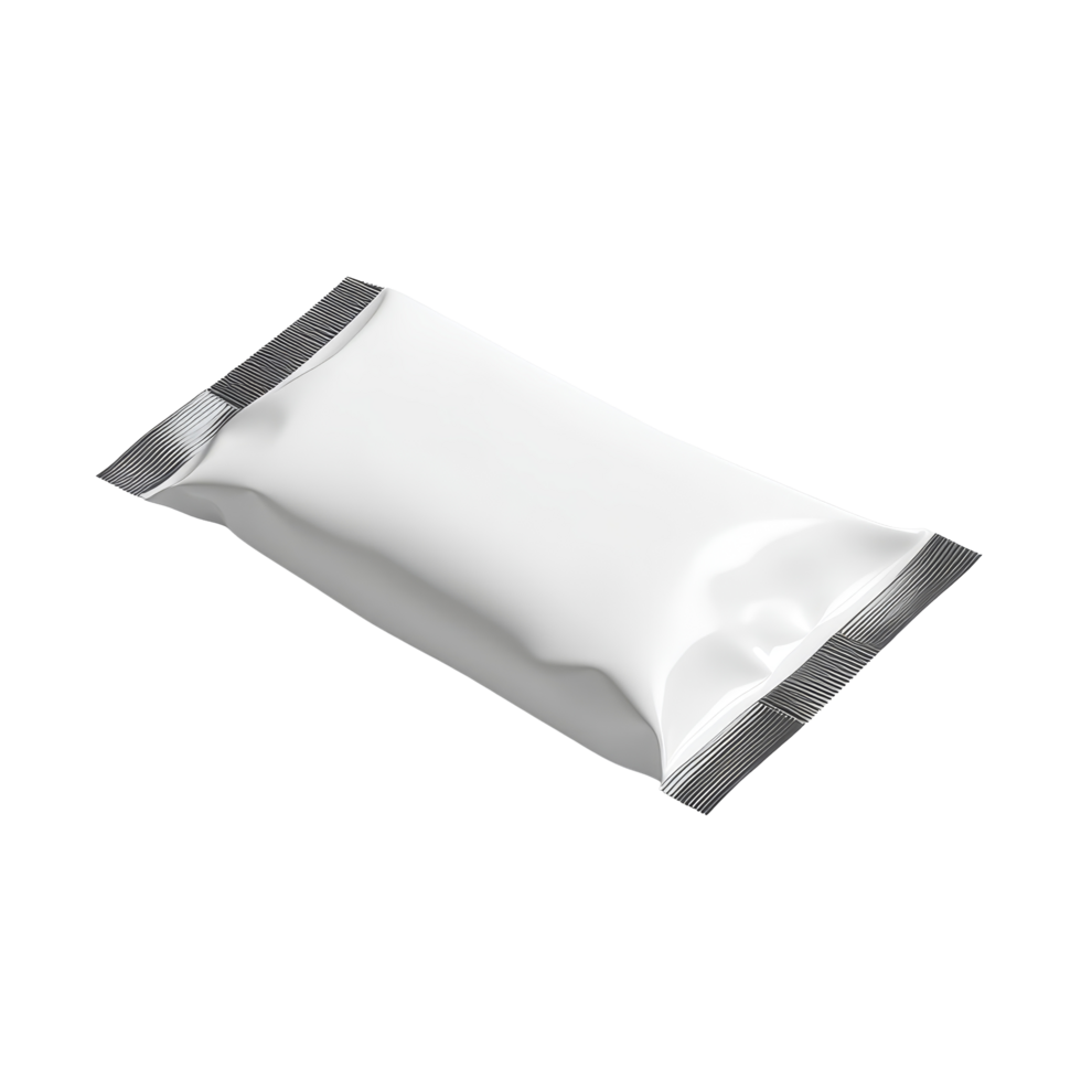 Blank snack packaging isolated on a clean transparent background ready for design or branding, Blank snack packaging isolated png