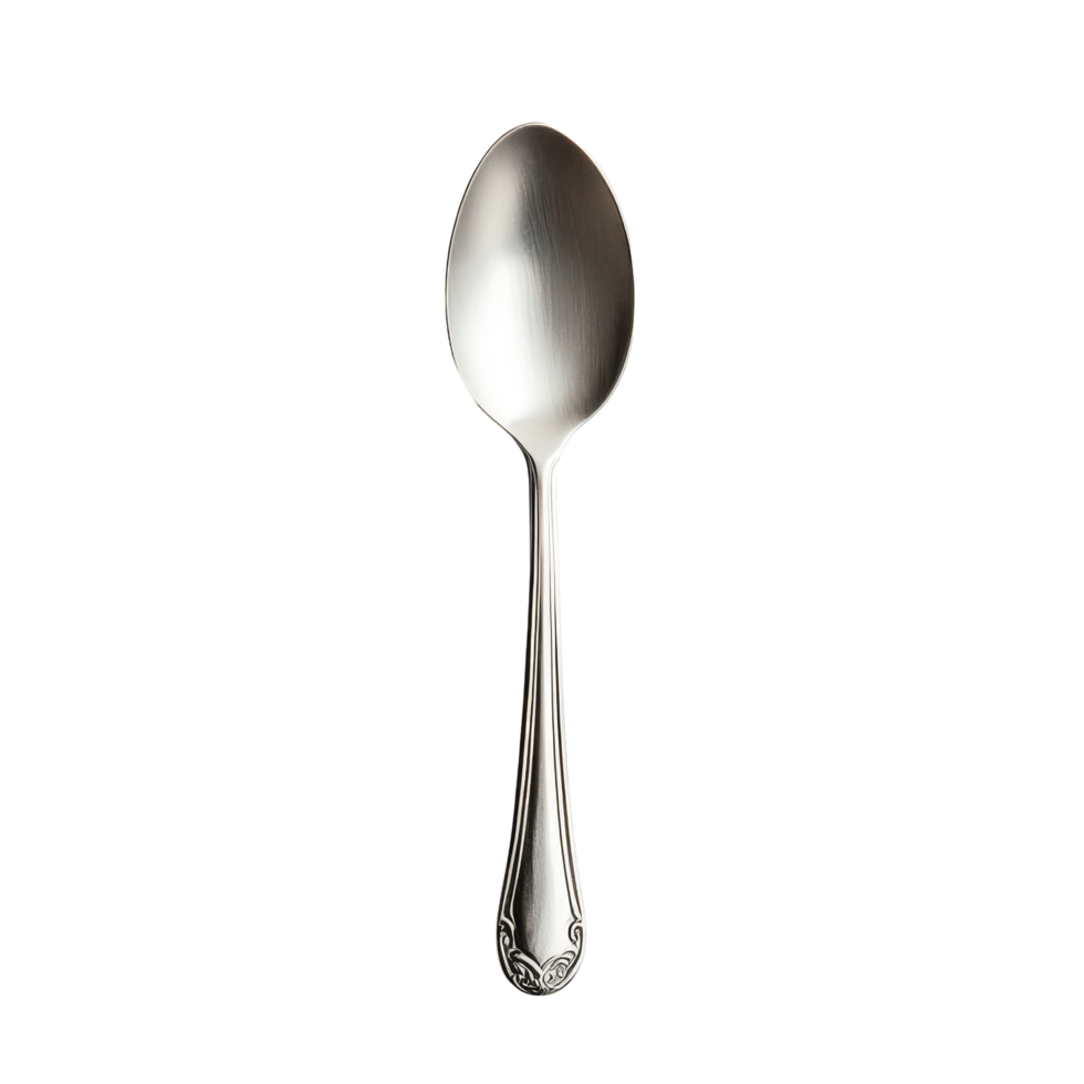 A detailed view of a stainless steel spoon cup placed neatly on a plain transparent background for a minimalist aesthetic, Spoon cup on transparent background png