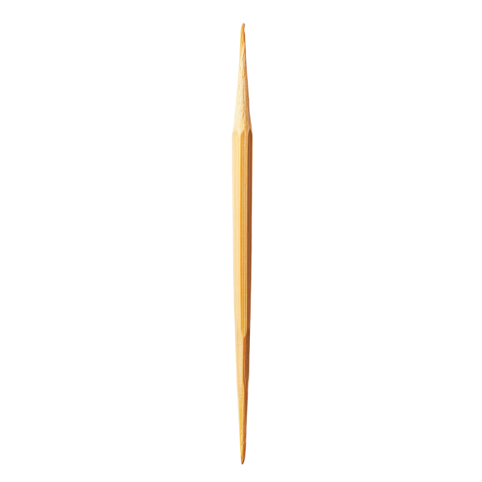 A single wooden toothpick isolated on a clean transparent background for culinary uses or cleaning purposes, toothpick isolated on transparent background png