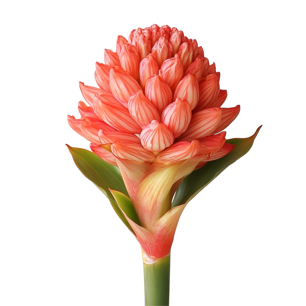 Torch ginger flower, Aspidistra sutepensis, beautifully displayed on a clean transparent background in natural light, Torch ginger or Aspidistra sutepensis on transparent background png