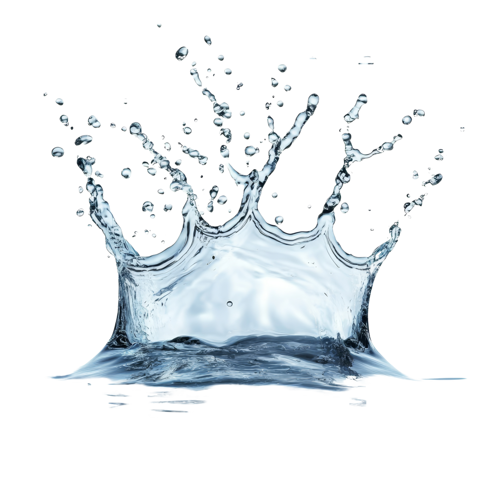 Dynamic water splash captured against a pristine transparent background highlighting fluid motion and droplets, water splash isolated on transparent background png