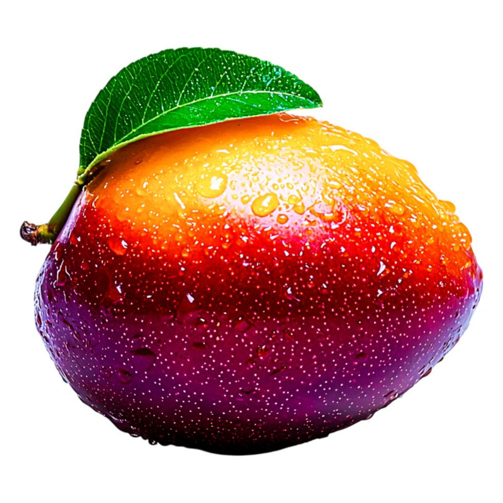 Fresh and Juicy Mango with Water Droplets on Isolated Background png