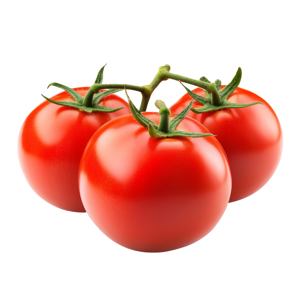 Fresh and ripe tomatoes grouped together on a clean transparent background showcasing their vibrant color and texture, Tomatoes isolated on transparent background png