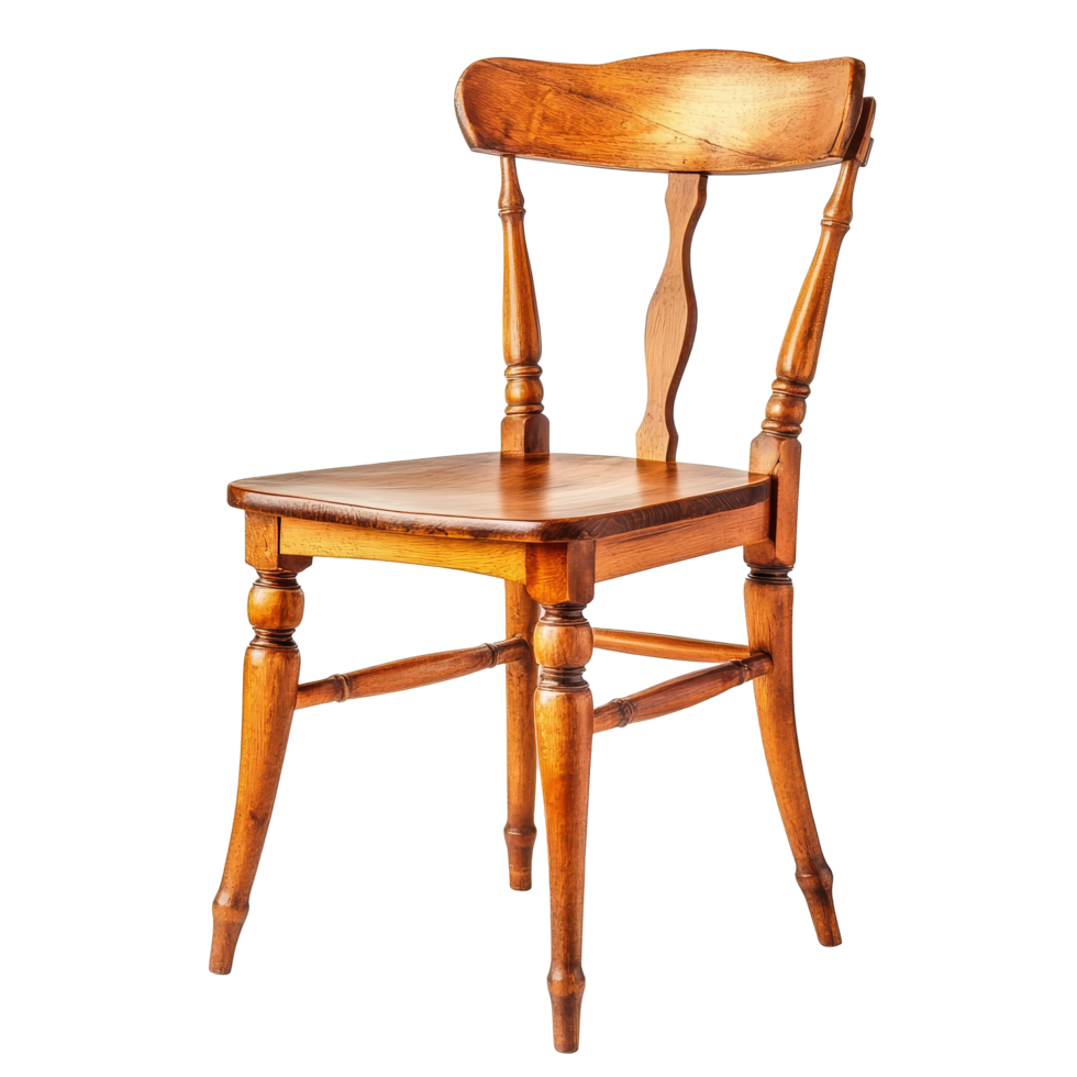 Classic wooden chair with backrest isolated on transparent background for design and display purposes, Fresh dill in wood bowl isolated on trasparent transparent background png