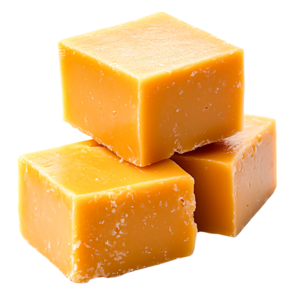 Fresh Homemade Yellow Soap Cubes Stacked on Each Other png