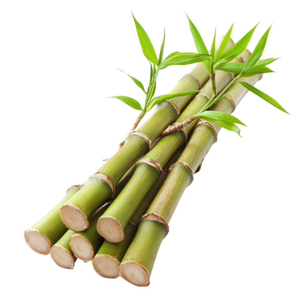 Bamboo sprouts sliced, displaying fresh green shoots on a plain transparent background, Bamboo Sprouts slice isolated on transparent background png