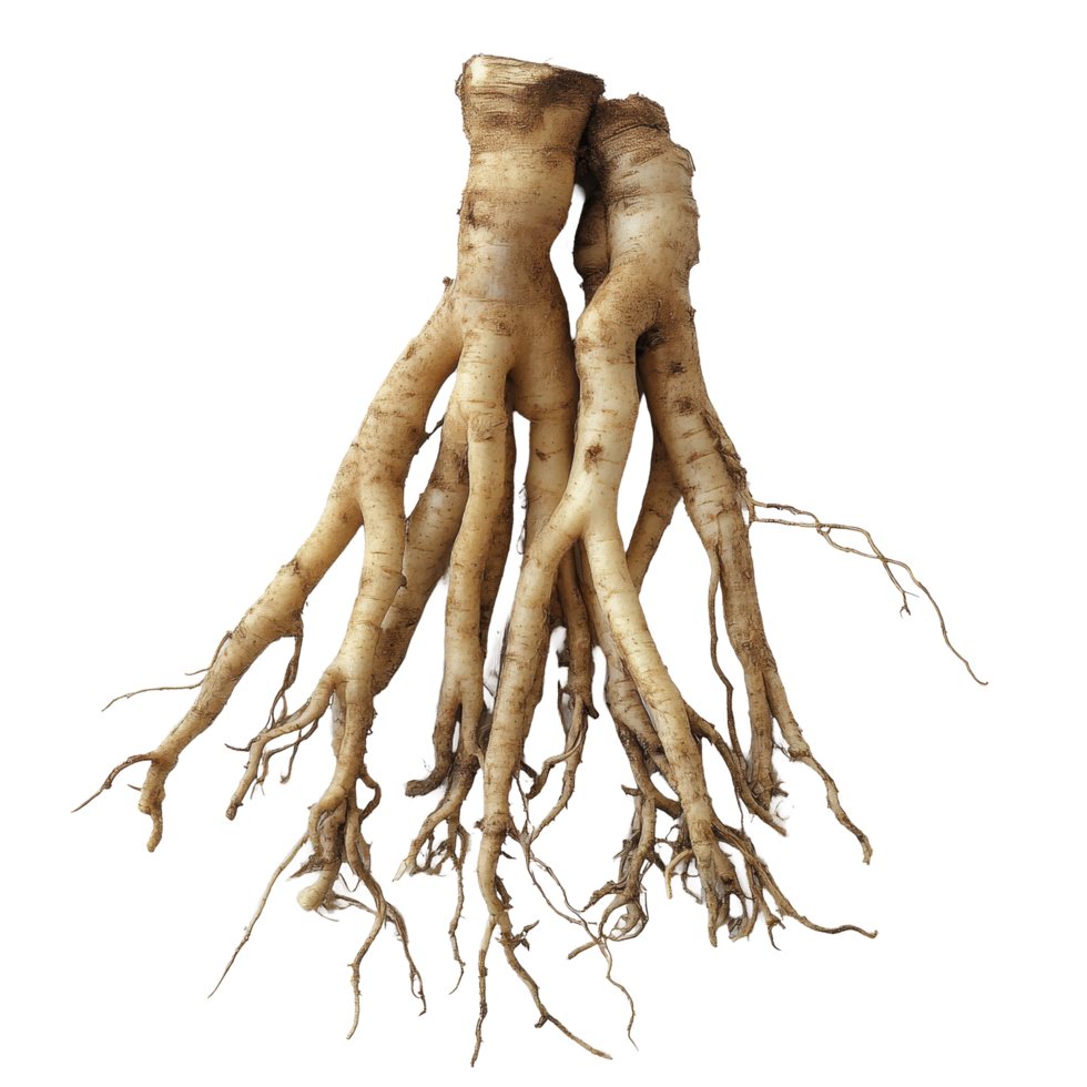 Finger root water with fresh roots on a transparent background highlighting natural ingredients and herbal benefits, Finger root water on transparent background png