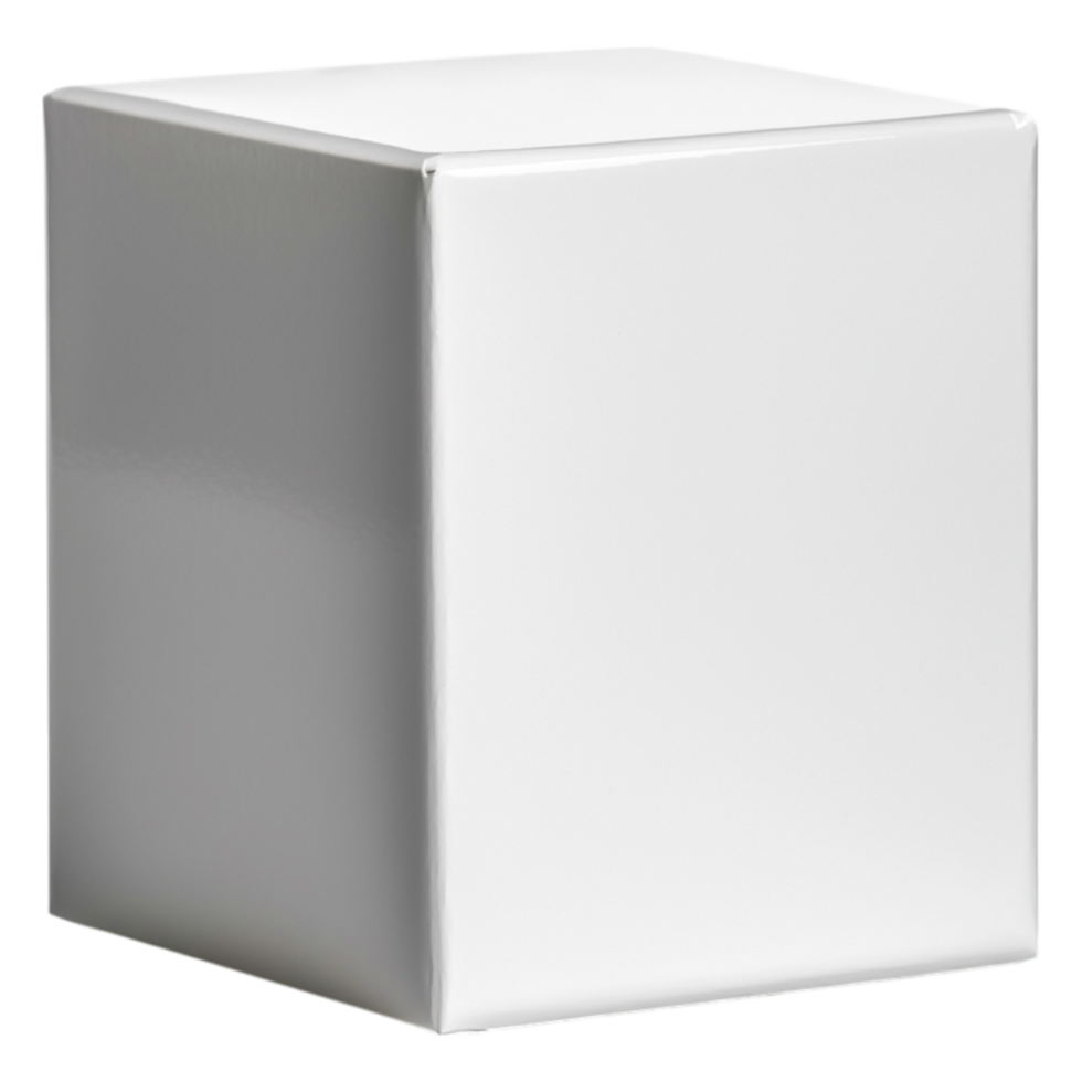 Plain White Box for Packaging and Gift Presentation with Clean Design png
