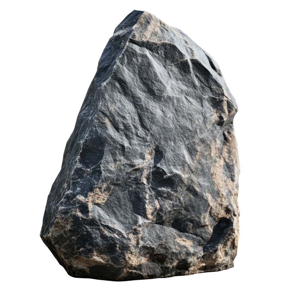 Heavy granite rock on a plain transparent background showcasing its rugged texture and natural features, heavy rock on transparent background, png