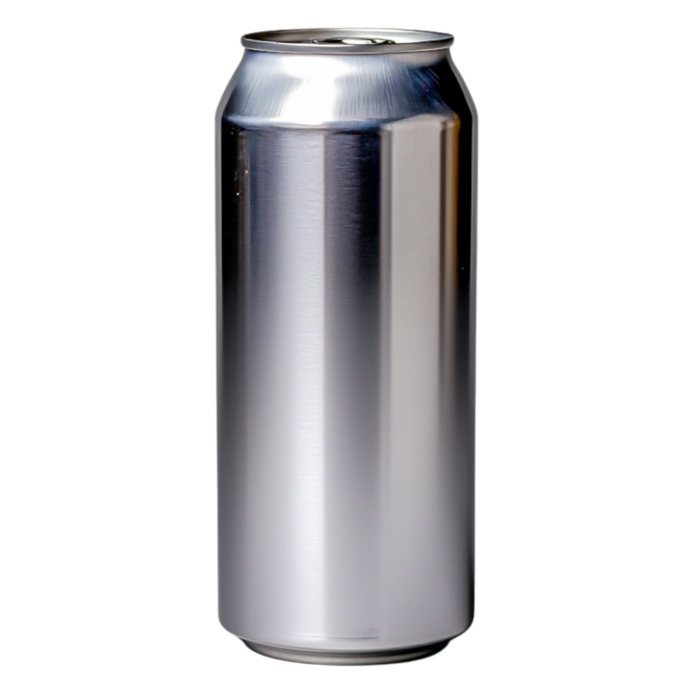 Sleek silver aluminum can png
