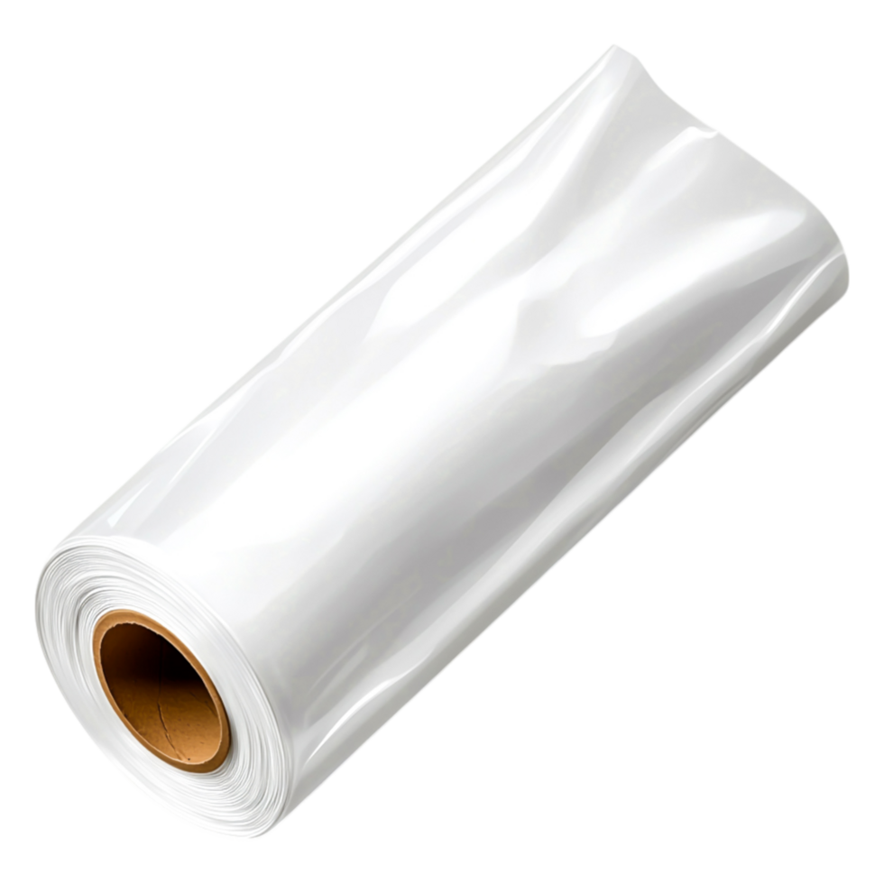 Glossy White Plastic Roll for Packaging or Crafting Use png