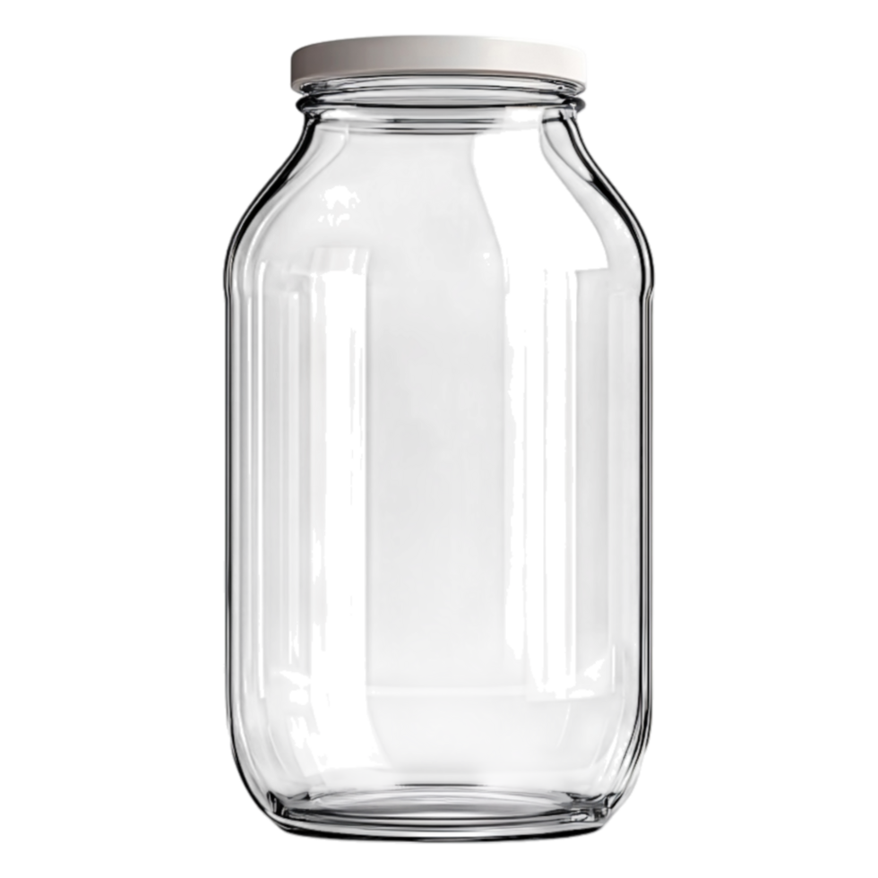 Clear Glass Jar with Metal Lid, Ideal for Food Storage and Organization png