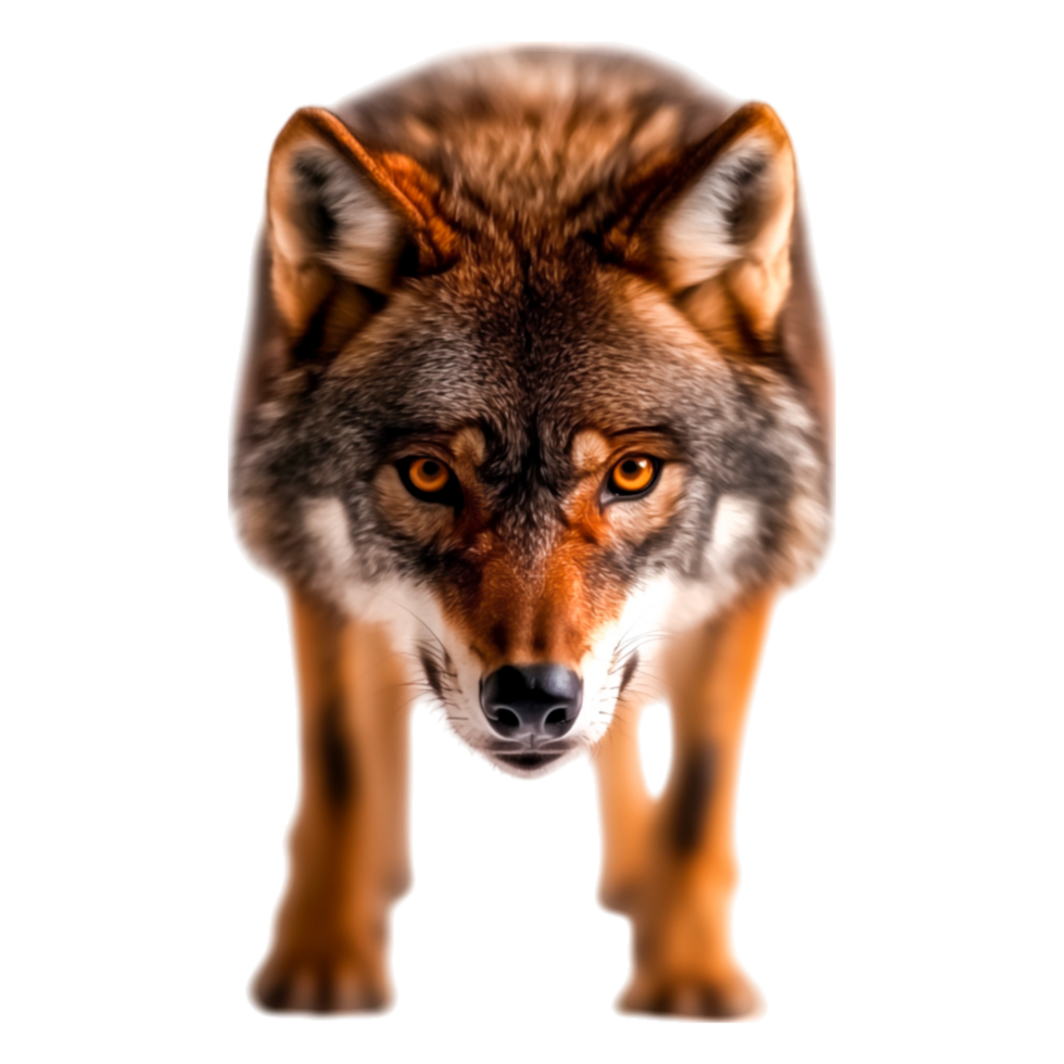 closeup of a Fierce Wolf Staring Intently with Brilliant Eyes png