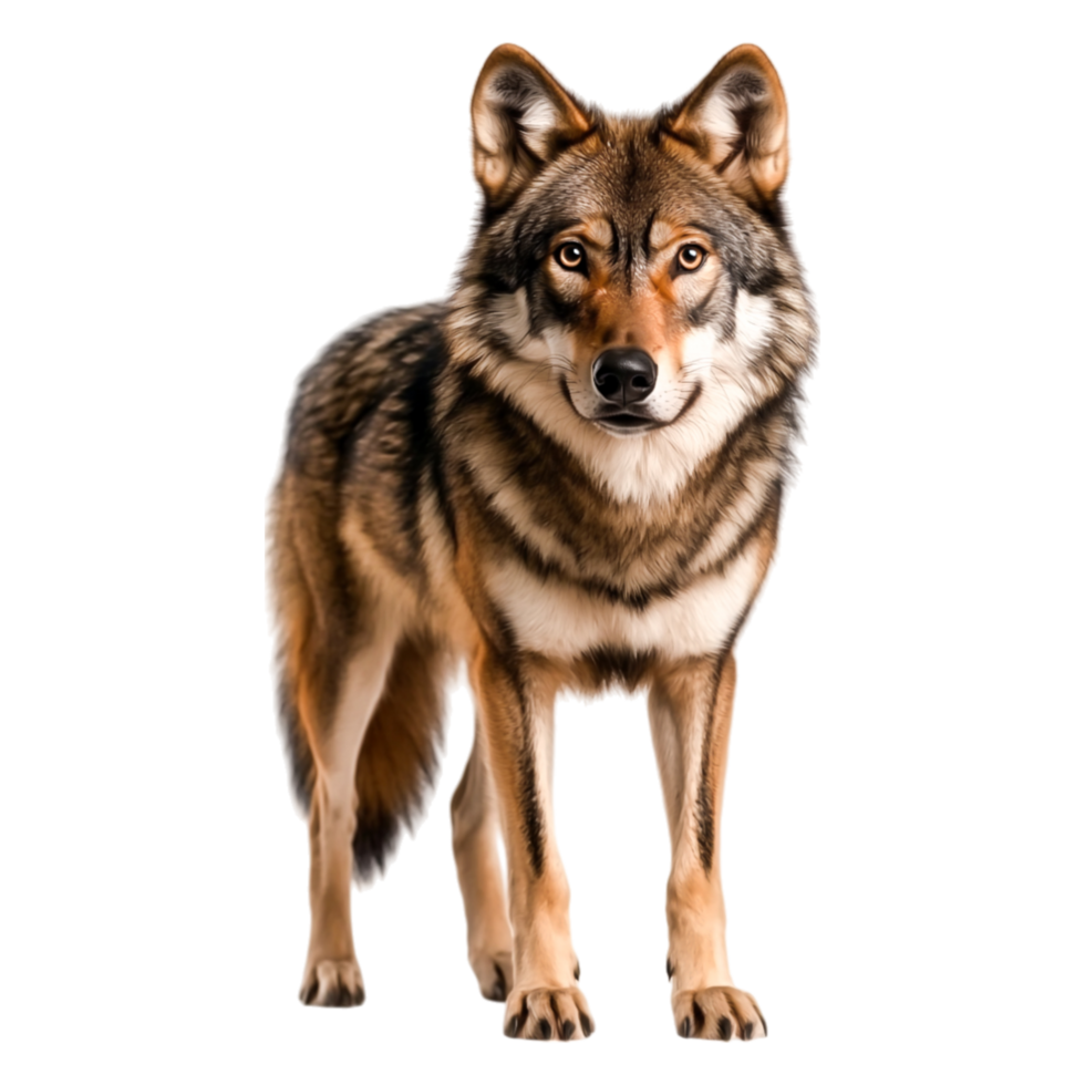 Realistic Portrait of a Majestic Wolf in Outdoor Environment png