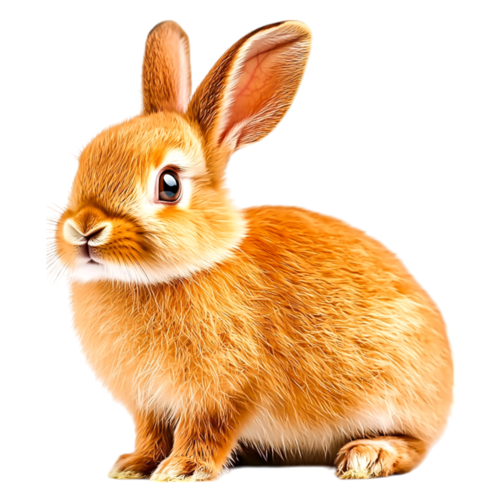A Cute fluffy rabbit sitting png