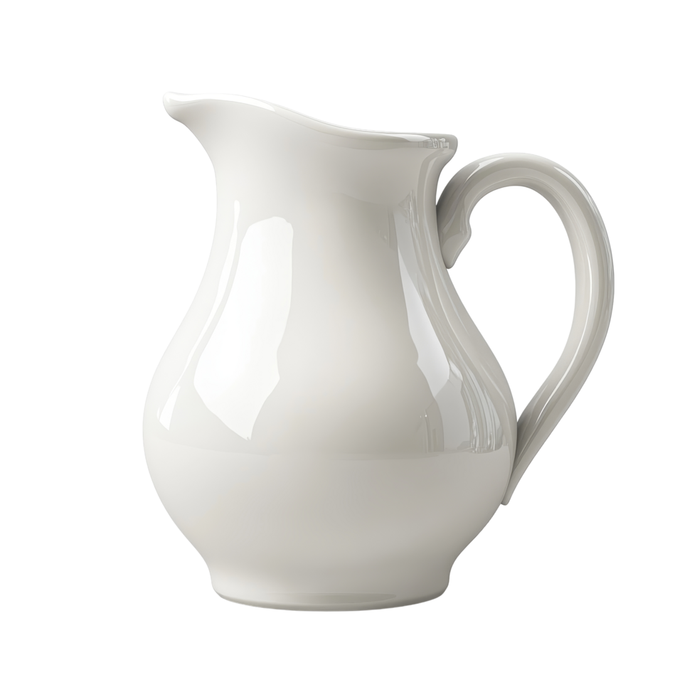 Elegant transparent milk jug isolated on a clean background, perfect for serving beverages at any dining occasion, Milk or cream jug isolated png