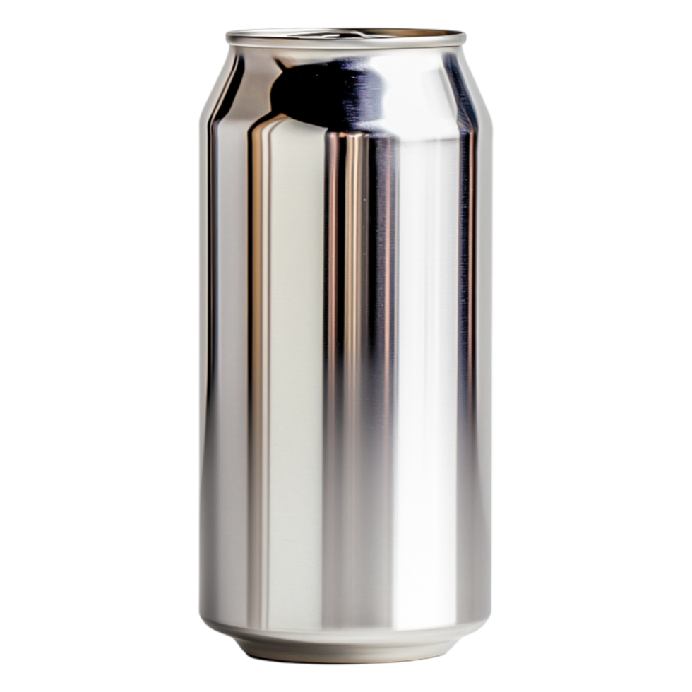 Shiny Metallic Beer Can Mockup with Blank Label for Design Use png