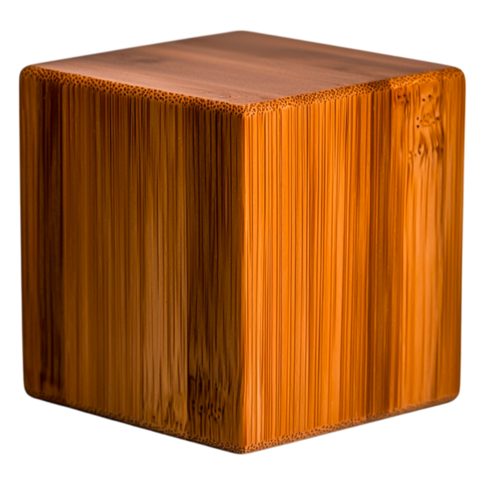 Unique Square Bamboo Block with Natural Wood Grain Patterns png