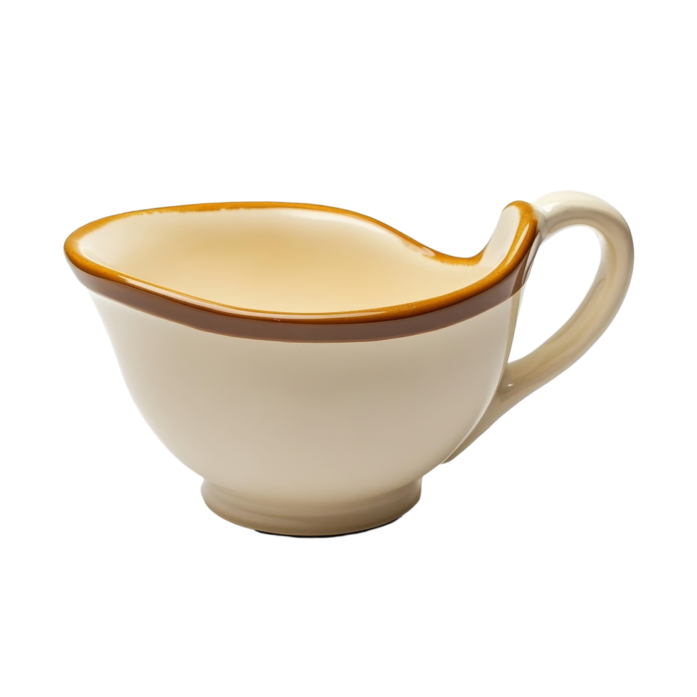Elegant gravy boat on a pristine transparent background for culinary presentations or festive dining occasions, gravy boat isolated on transparent background png