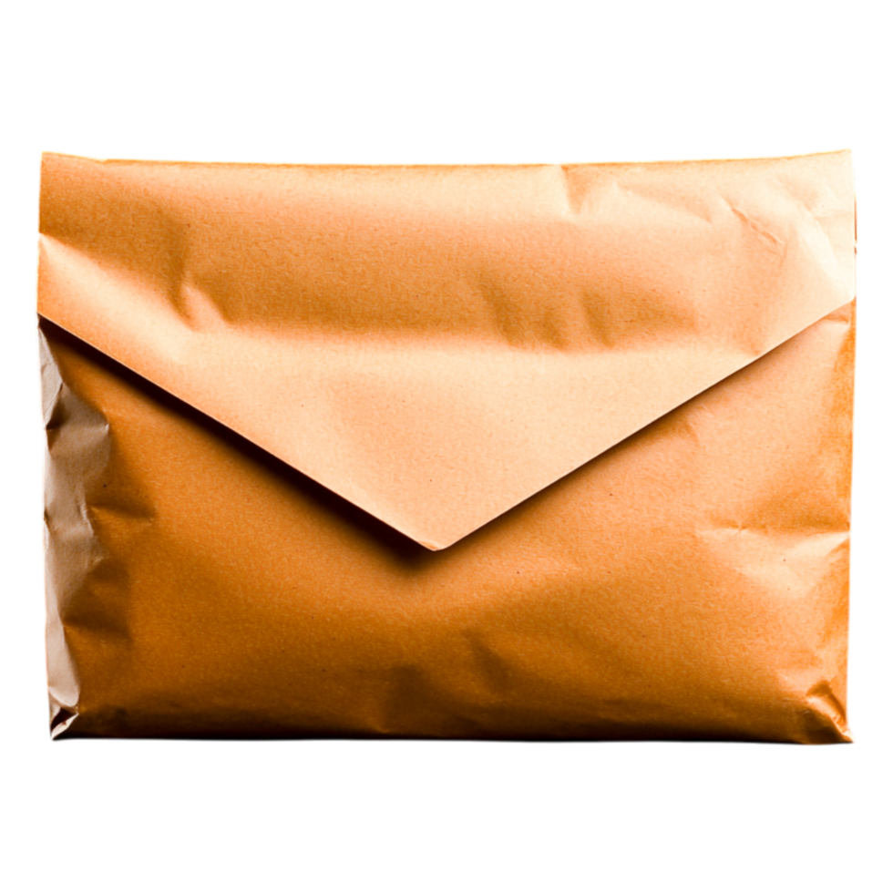 Brown Paper Envelope for Shipping or Mailing Documents and Goods png