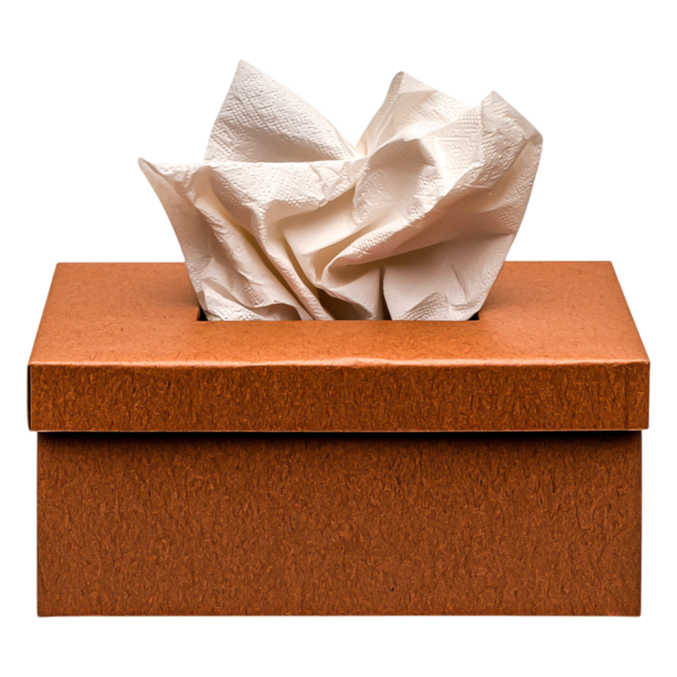 Soft Tissue Box with Crumpled Tissues for Home or Office Use png