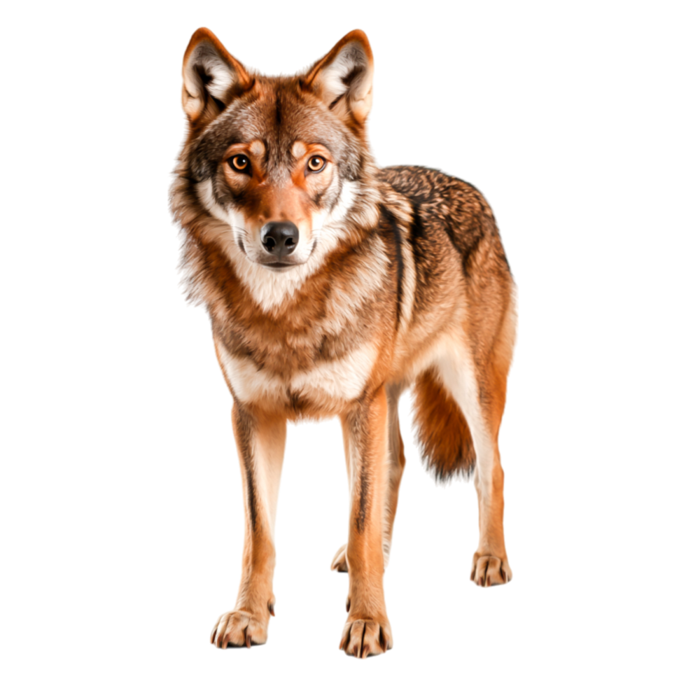 Wild Coyote Standing Proudly in Natural Habitat with Bright Fur png