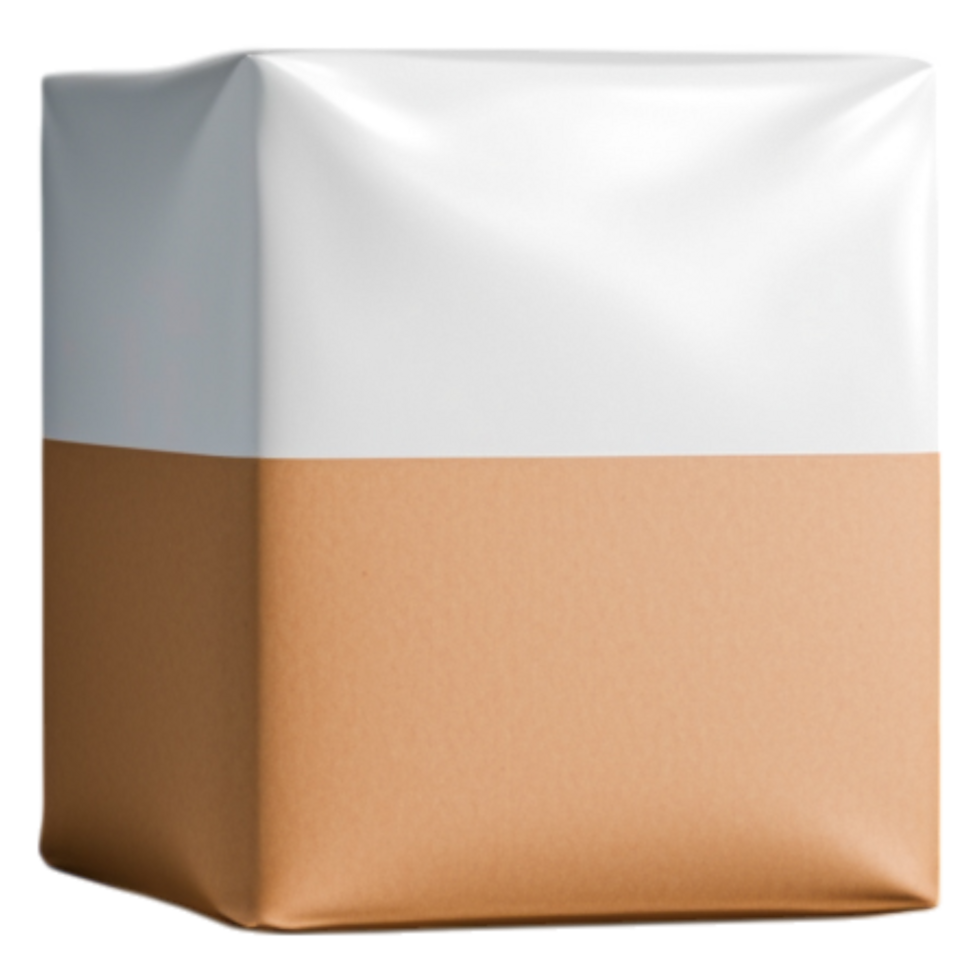 Plain Brown Package Box with White Top and Minimalist Design png