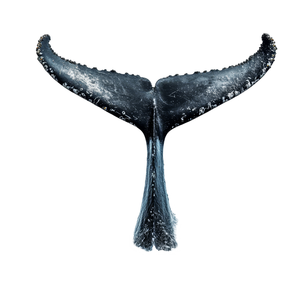 Humpback whale tail splashing water against a transparent background in an ocean setting, Humpback Whale Tails Splashing Water on transparent background png