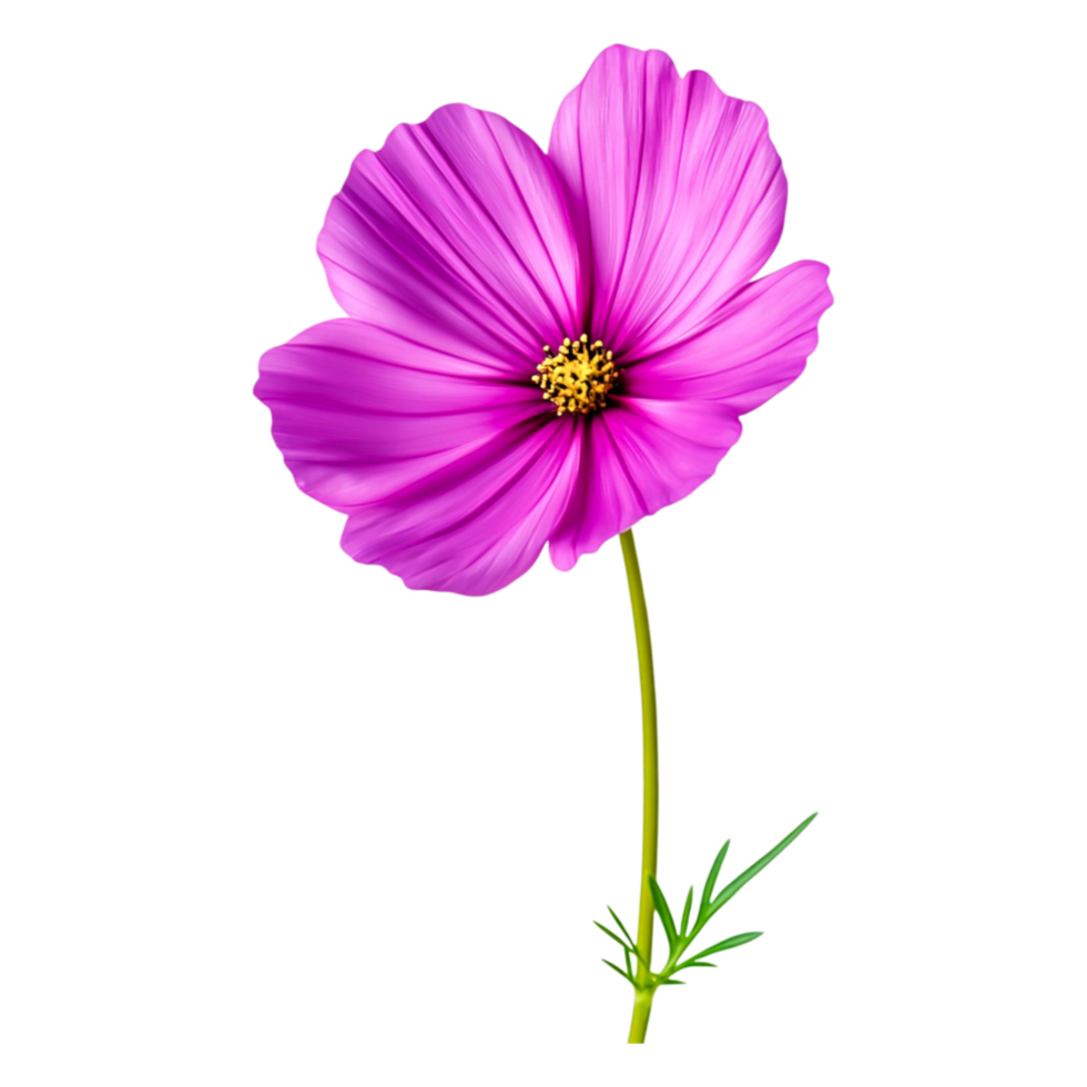 Vibrant Pink Flower with Delicate Petals Against a png