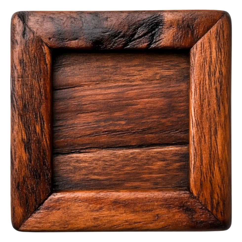 Vintage Wooden Frame with Rich Texture and Natural Grain Pattern png