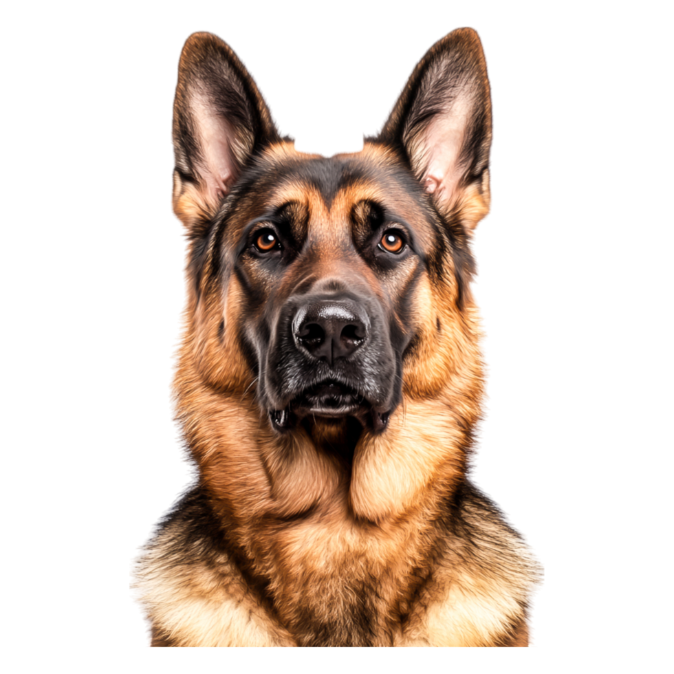 closeup Portrait of a Majestic German Shepherd Dog with Alert Expression png