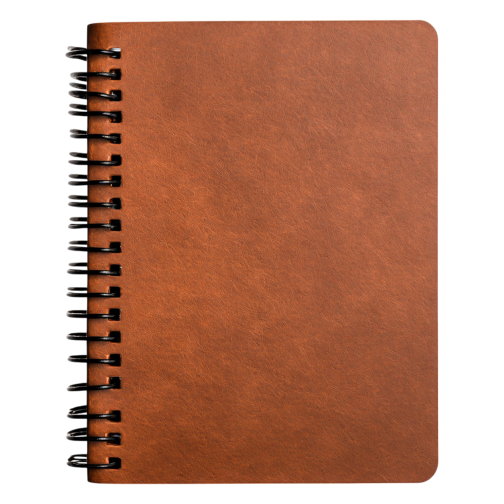 Brown Spiral Notebook with Blank Pages png