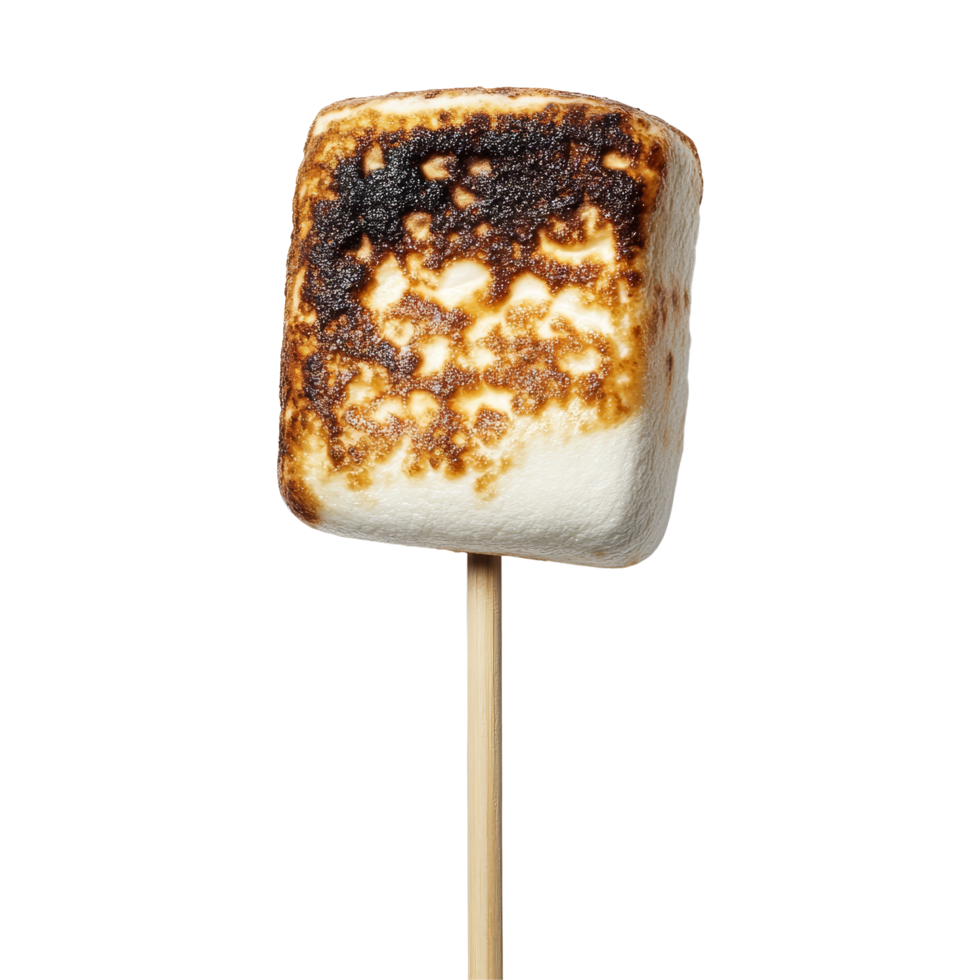 Toasted marshmallow on a stick against a clean transparent background, Toasted Marshmallow on Stick on transparent background png