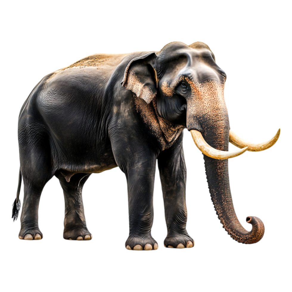 Majestic Asian Elephant Standing Proudly in Full Body View png