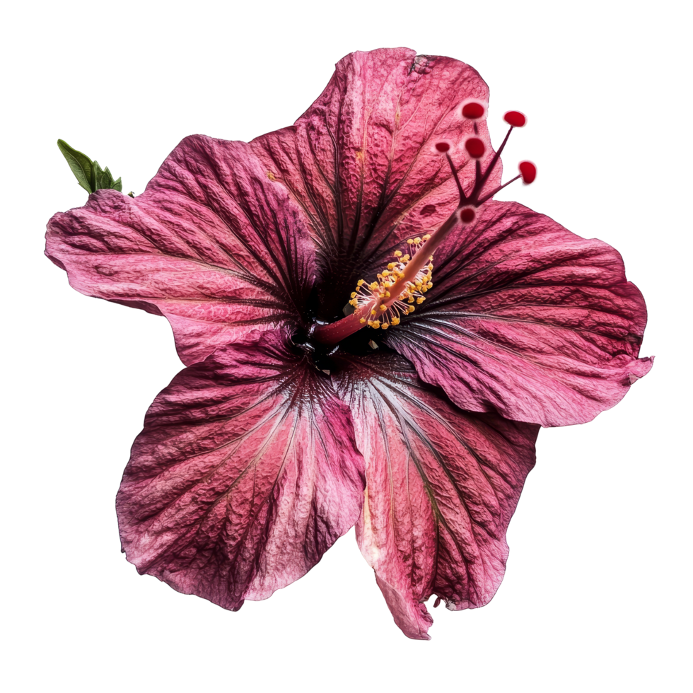 Beautiful Roselle hibiscus flower on a clean transparent background showcasing its vibrant colors and delicate details, Roselle hibiscus flower on transparent background png