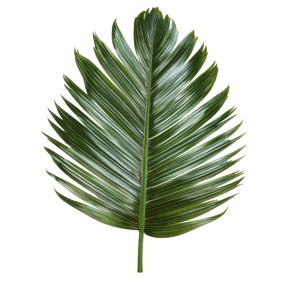 Clump of palm tree leaves resting on a bright transparent background highlighting its intricate details and lush texture, clump palm tree leaf on transparent backgroundfile png