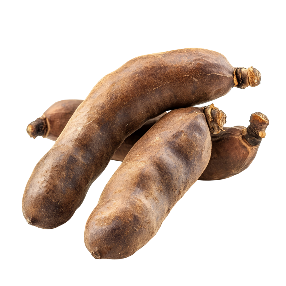 Tamarind pods isolated on a transparent background showcasing their unique shape and texture for culinary use, tamarind isolated on transparent background png