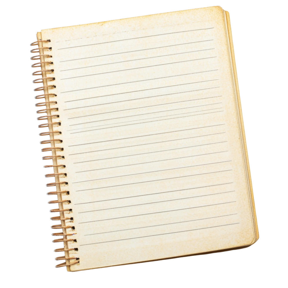 Striped notebook paper isolated on a transparent background for writing notes, journaling, or sketching ideas at any time, striped notebook paper on isolated on transparent background png