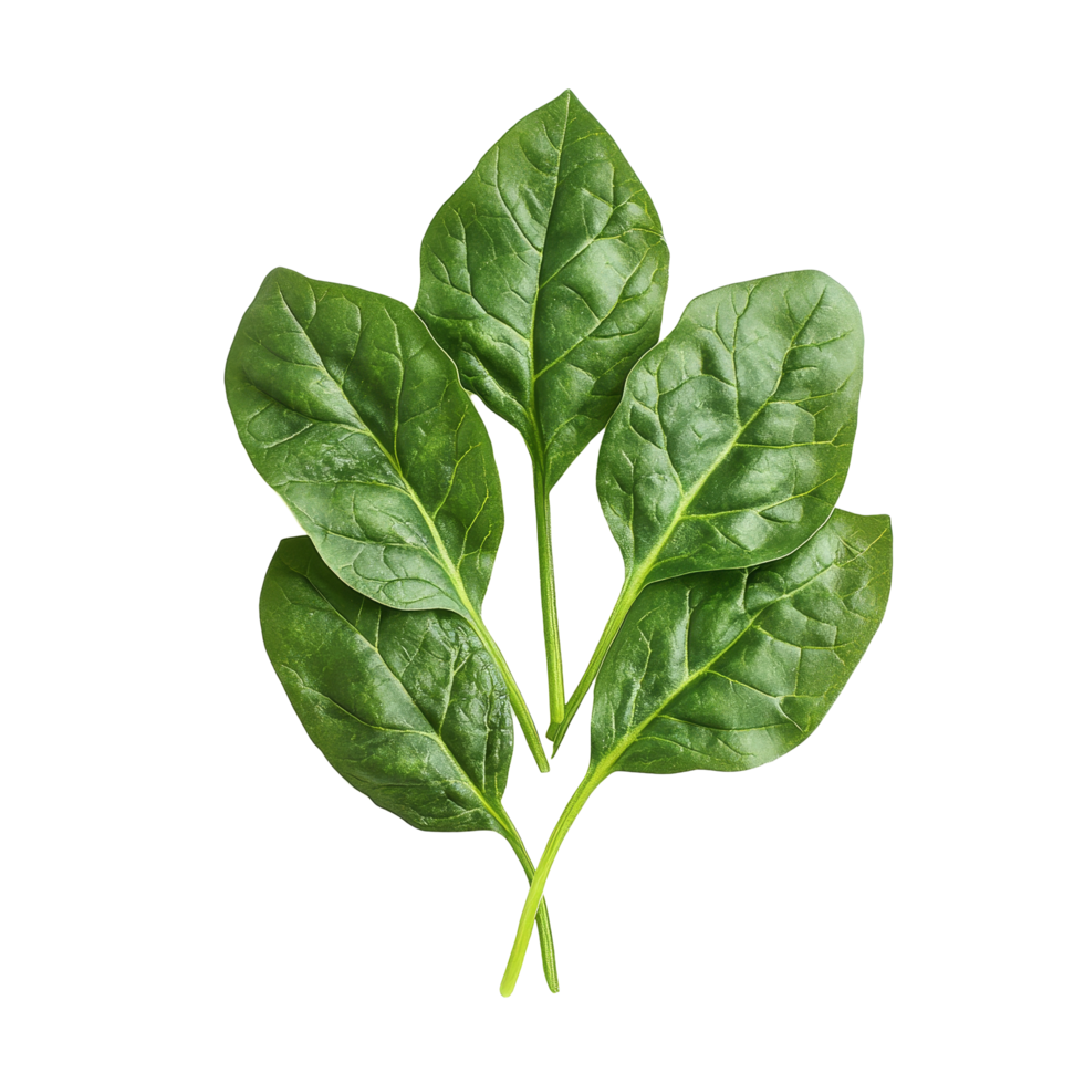 Fresh spinach leaves isolated on a clean transparent background for culinary and healthfocused uses, Spinach leaves isolated on transparent background png