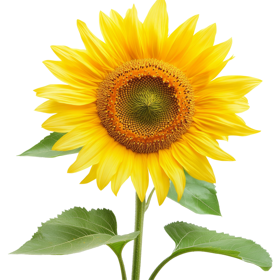 Vibrant sunflower blooming against a clean transparent background creating a striking visual contrast, Sunflowers transparent background. Sunflower transparent background png